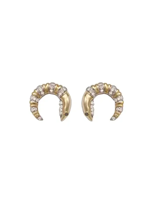 Yvonne Léon Écrevisse 9kt gold earrings with diamonds Yvonne Léon Écrevisse 9kt gold earrings with diamonds