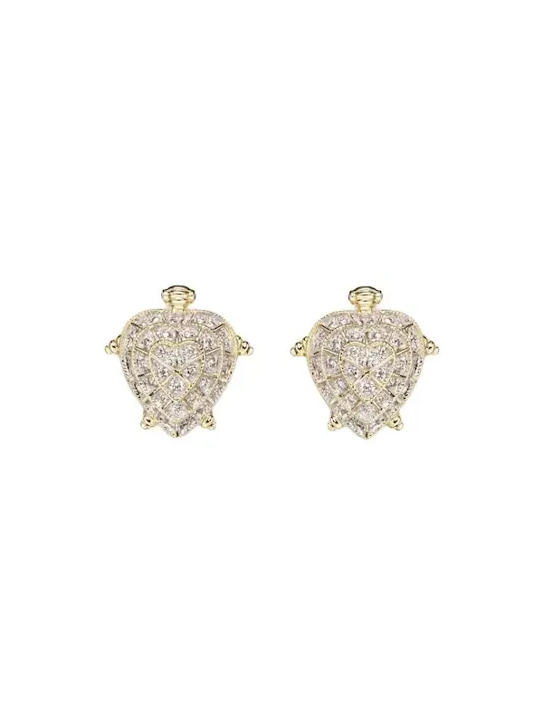 Yvonne Léon Tortue Coeur 9kt gold earrings with diamonds