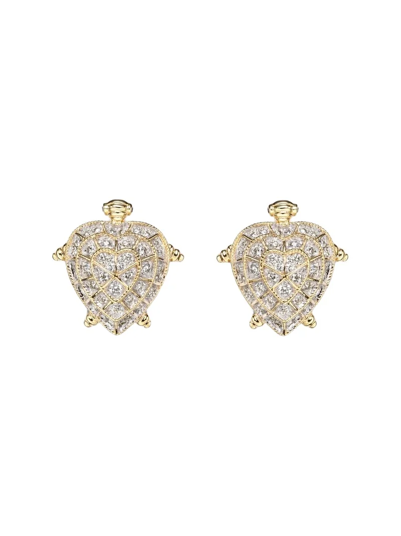 Tortue Coeur 9kt gold earrings with diamonds Tortue Coeur 9kt gold earrings with diamonds