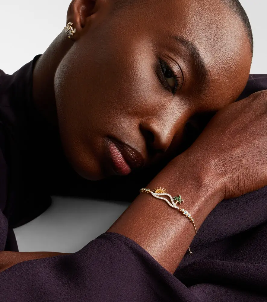 Yvonne Léon Yvonne Léon La Plage 9kt gold bracelet with diamonds and gemstones | Thumbnail 2