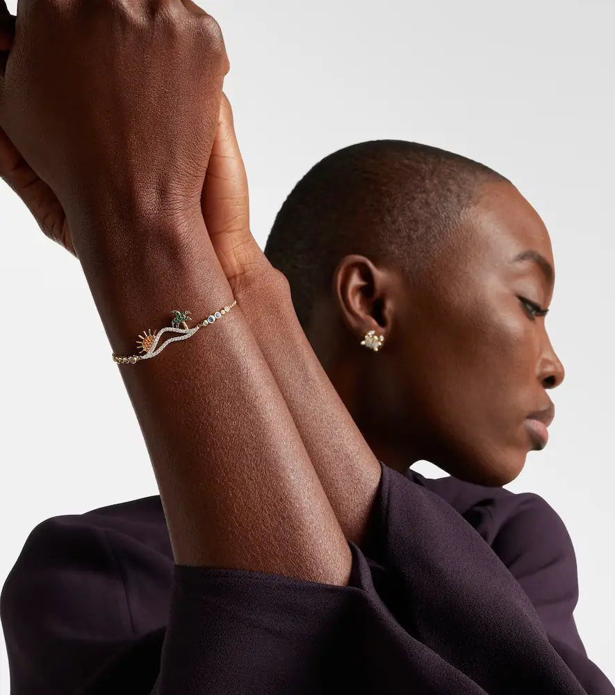 Yvonne Léon Yvonne Léon La Plage 9kt gold bracelet with diamonds and gemstones | Thumbnail 3