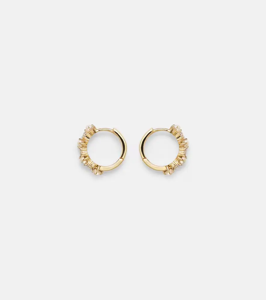 Mateo 14kt gold earrings with diamonds and pearls | Thumbnail 2 Mateo 14kt gold earrings with diamonds and pearls | Thumbnail 2