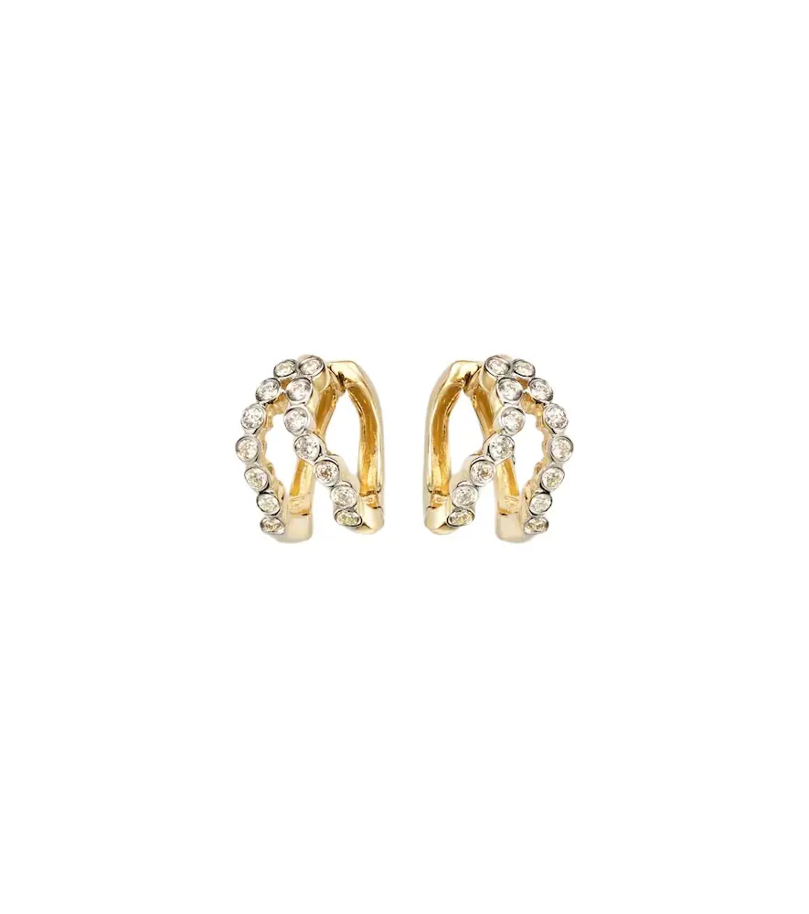 Mateo Wave 14kt gold huggie earrings with diamonds | Image 1 Mateo Wave 14kt gold huggie earrings with diamonds | Image 1