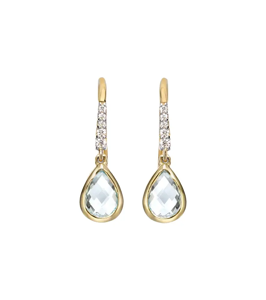 Mateo 14kt yellow gold earrings with amethyst and diamonds | Image 1 Mateo 14kt yellow gold earrings with amethyst and diamonds | Image 1