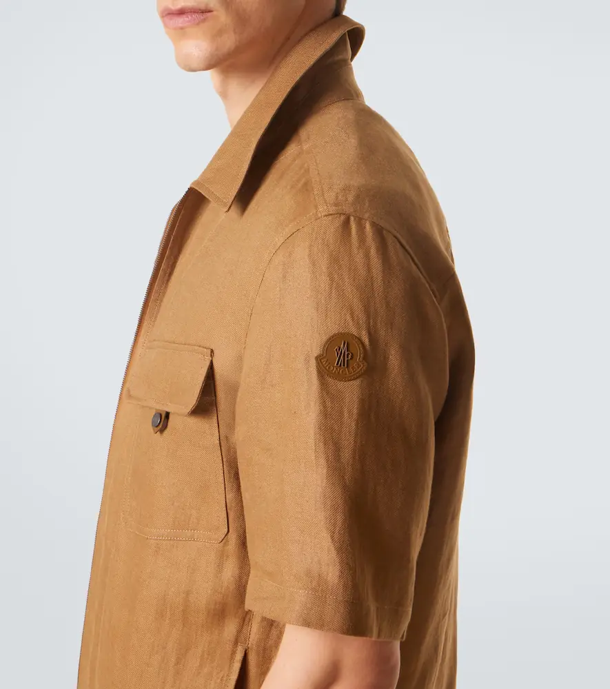 Moncler Linen twill zip-up shirt | Thumbnail 4 Moncler Linen twill zip-up shirt | Thumbnail 4