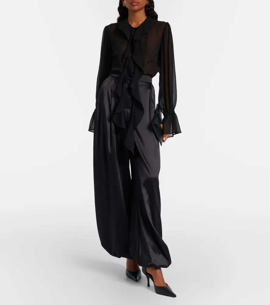 Nina Ricci Silk-blend satin wide-leg pants | Thumbnail 3