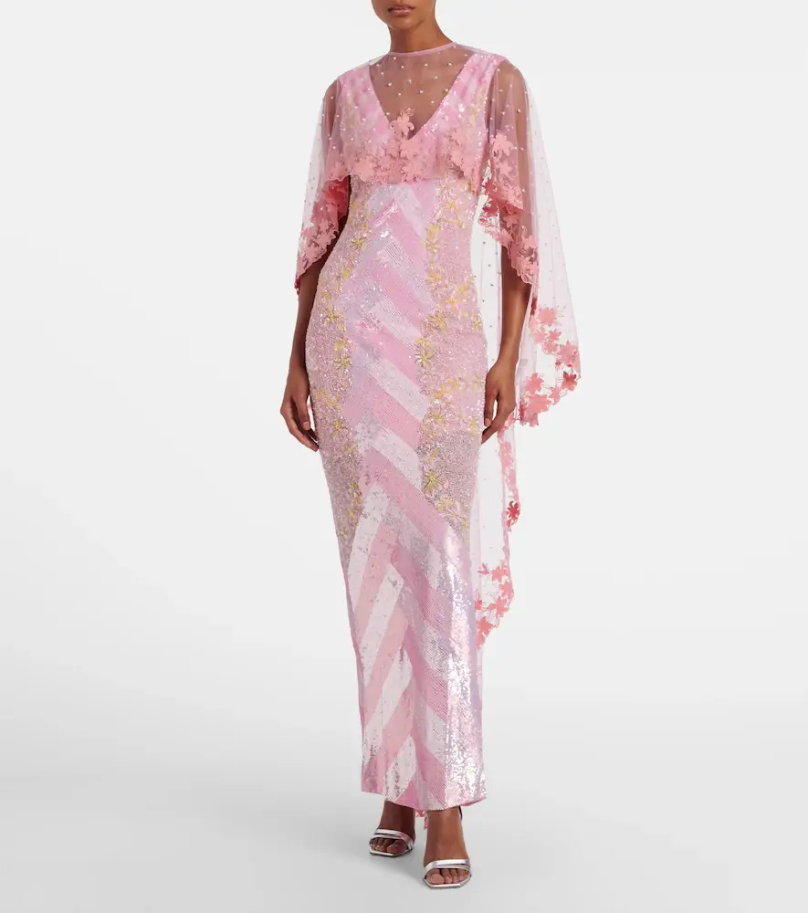 LA FUORI Là Fuori Panorama embellished caped gown | Thumbnail 6 LA FUORI Là Fuori Panorama embellished caped gown | Thumbnail 6