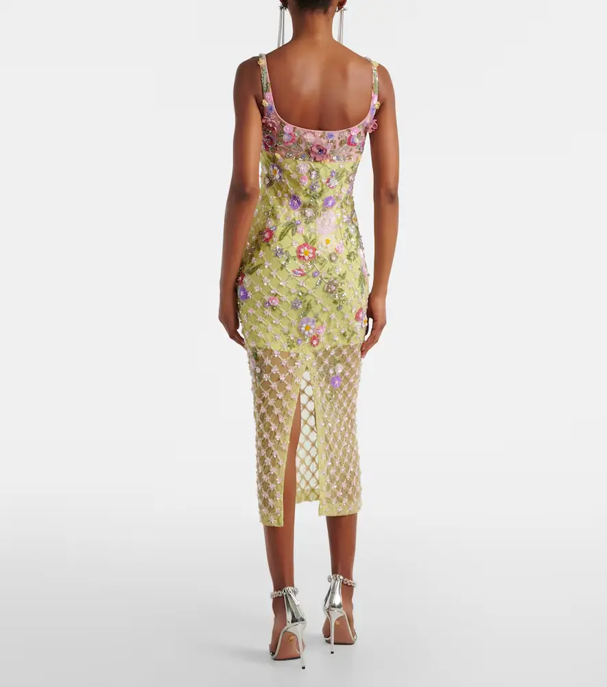 LA FUORI Là Fuori Floral embellished mesh cocktail dress | Thumbnail 5 LA FUORI Là Fuori Floral embellished mesh cocktail dress | Thumbnail 5