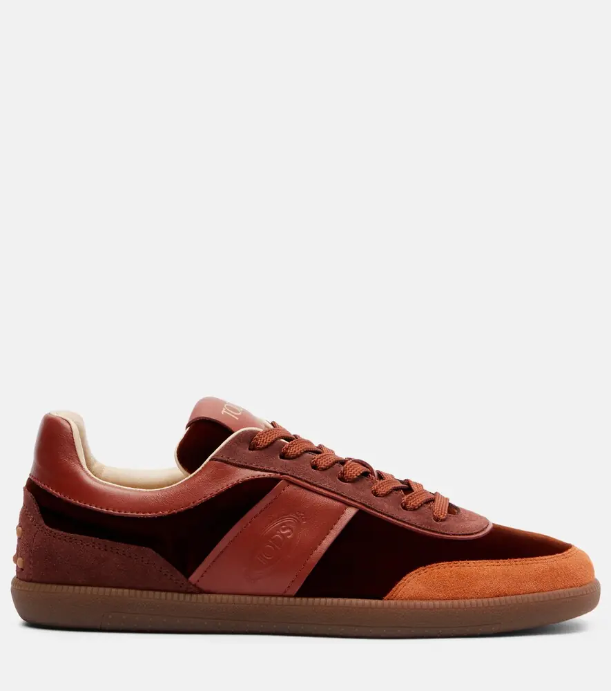 Tod's Tabs leather-trimmed velvet sneakers | Thumbnail 4 Tod's Tabs leather-trimmed velvet sneakers | Thumbnail 4