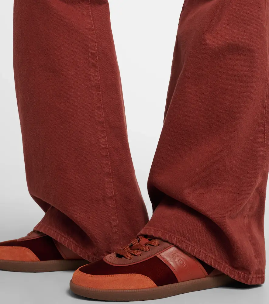 Tod's Tabs leather-trimmed velvet sneakers | Thumbnail 5 Tod's Tabs leather-trimmed velvet sneakers | Thumbnail 5