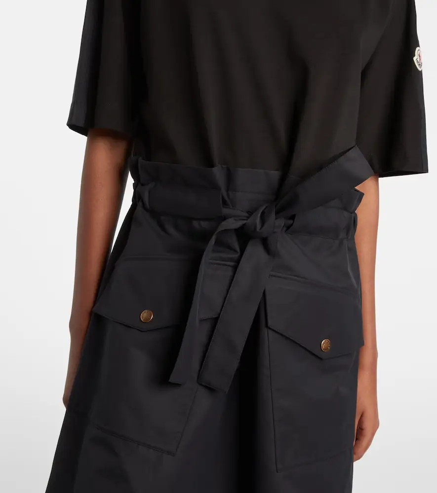 Moncler Belted cotton-blend jersey minidress | Thumbnail 2