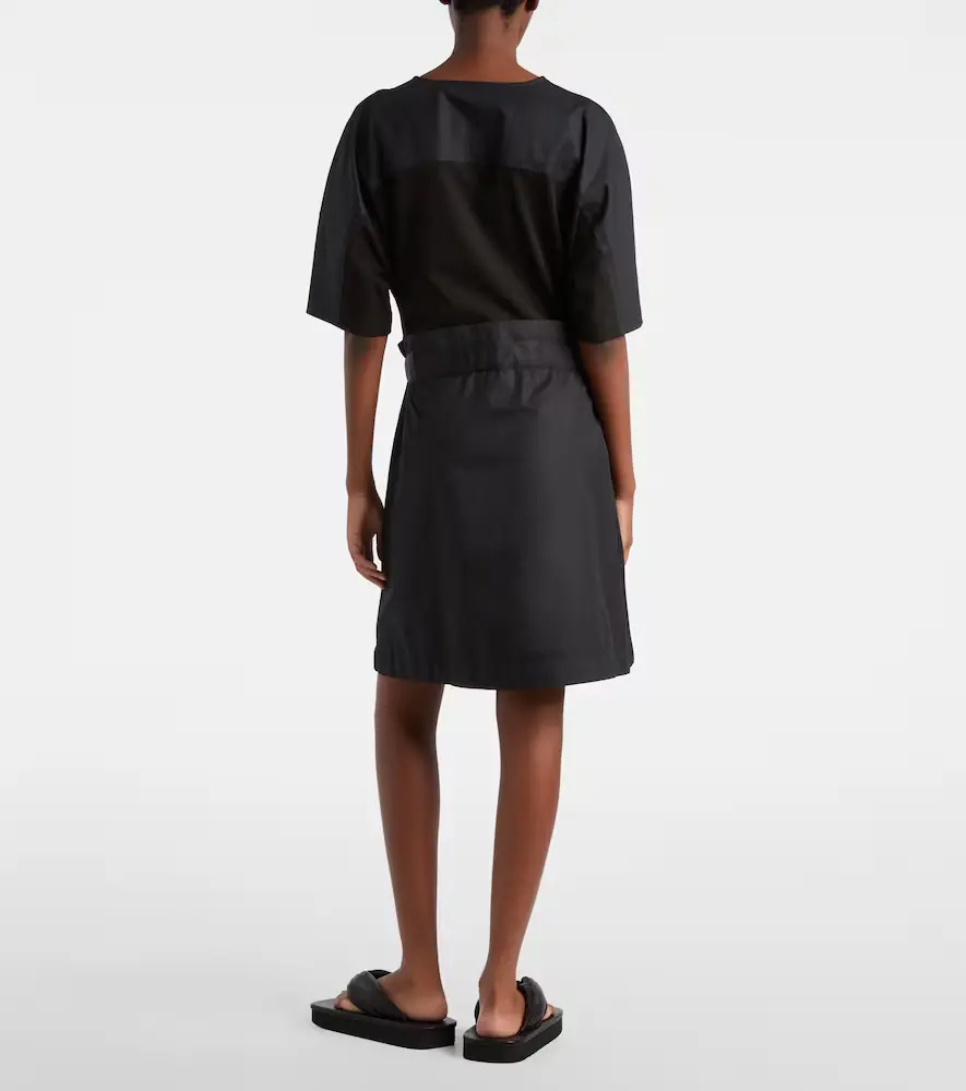 Moncler Belted cotton-blend jersey minidress | Thumbnail 3