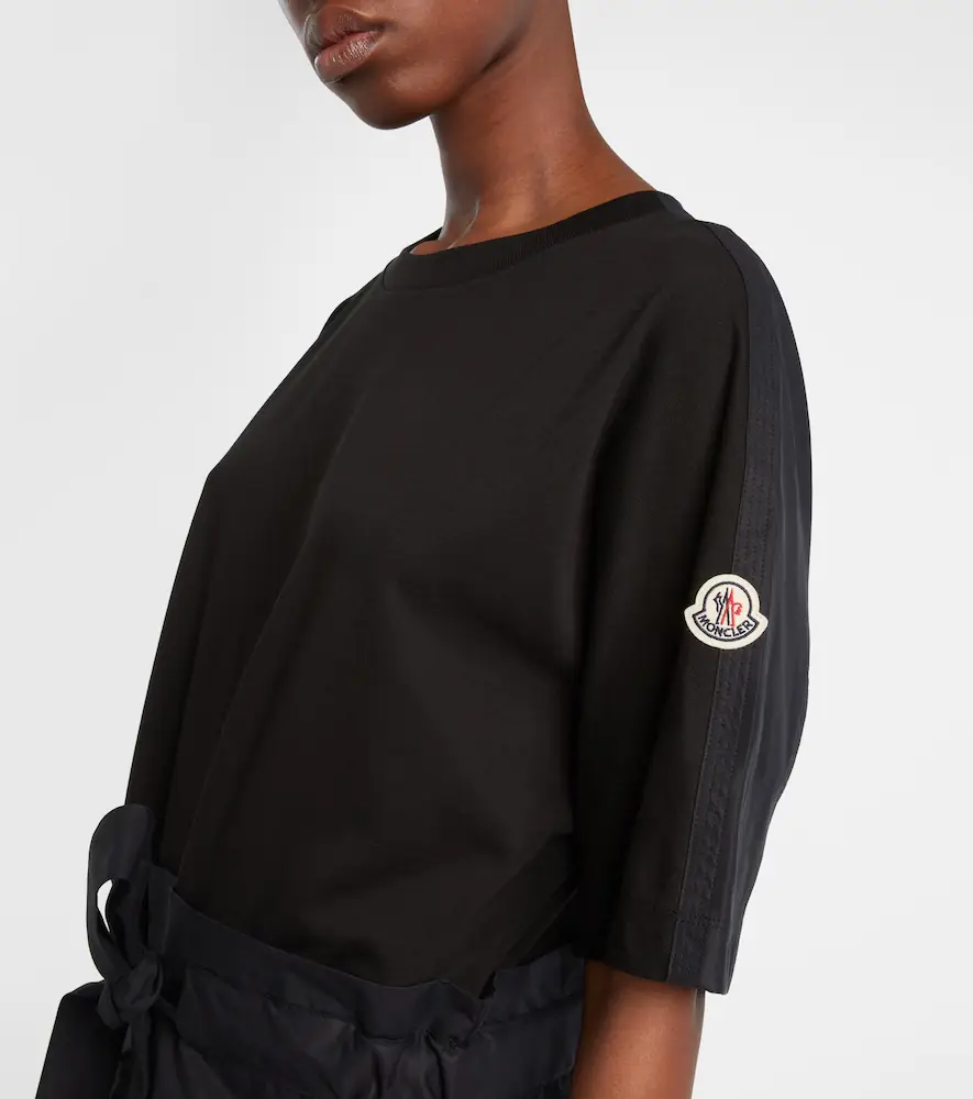 Moncler Belted cotton-blend jersey minidress | Thumbnail 4