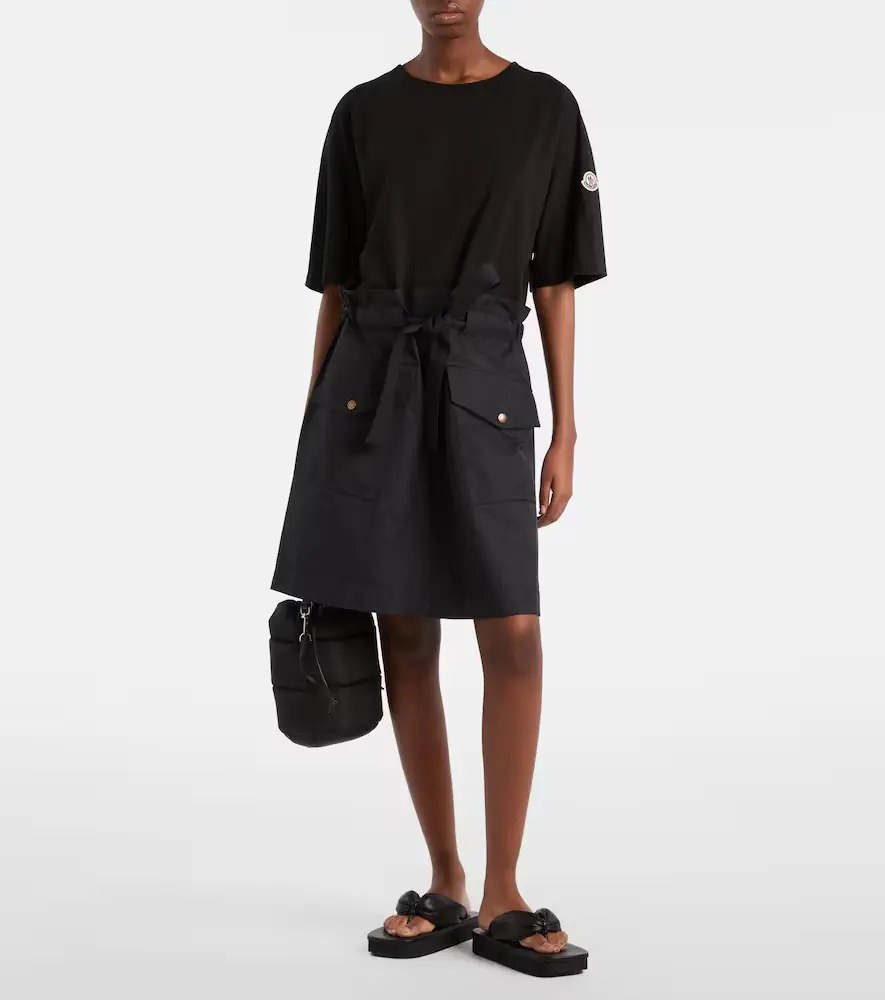 Moncler Belted cotton-blend jersey minidress | Thumbnail 5