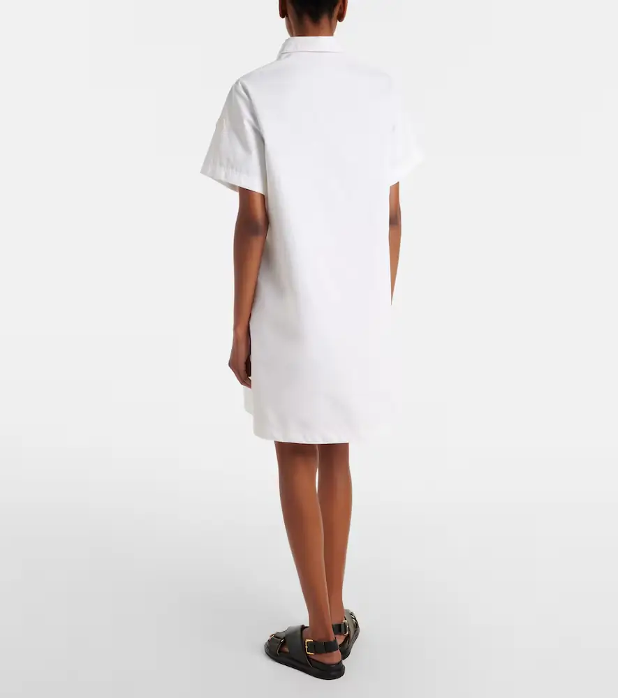 Moncler Embroidered cotton-blend poplin midi dress | Thumbnail 3 Moncler Embroidered cotton-blend poplin midi dress | Thumbnail 3