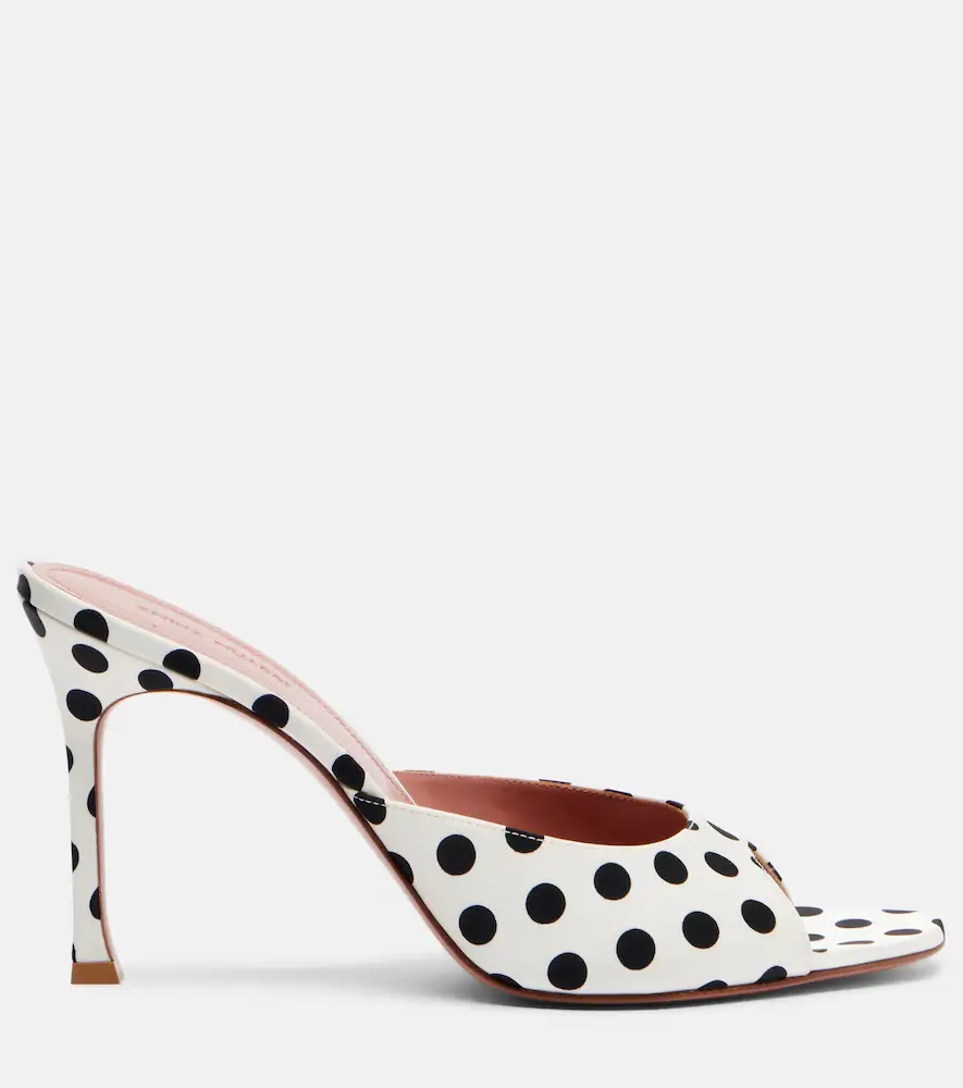 Amina Muaddi Alexa polka-dot satin mules | Thumbnail 3