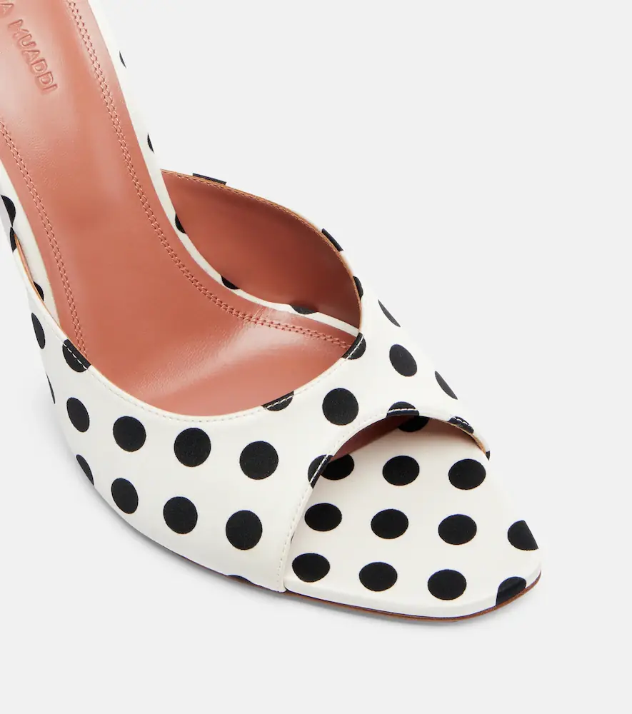 Amina Muaddi Alexa polka-dot satin mules | Thumbnail 4