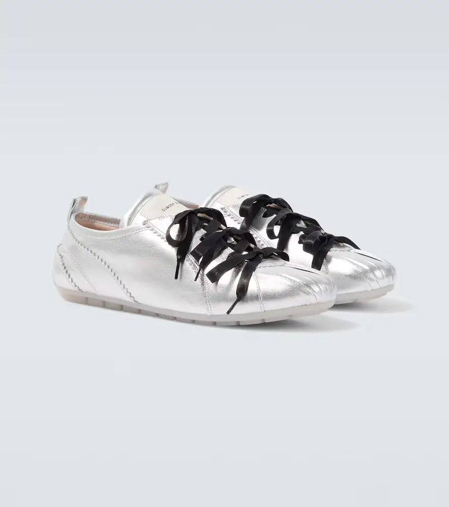 Simone Rocha Ballerina Grip metallic leather sneakers | Thumbnail 2