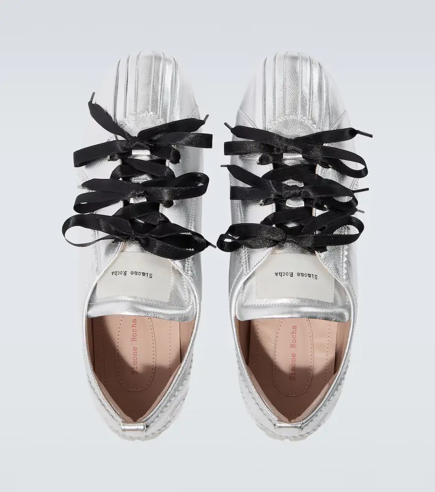 Simone Rocha Ballerina Grip metallic leather sneakers | Thumbnail 3