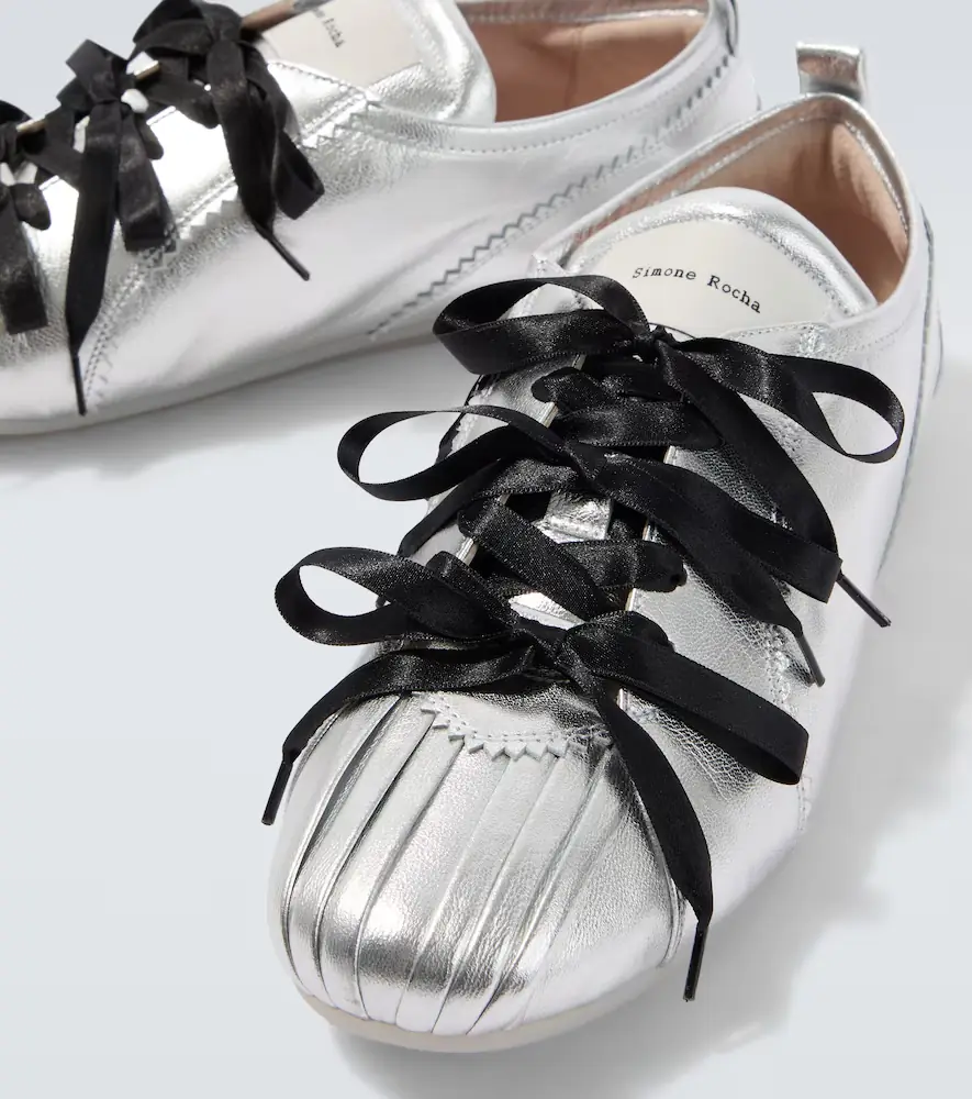 Simone Rocha Ballerina Grip metallic leather sneakers | Thumbnail 5