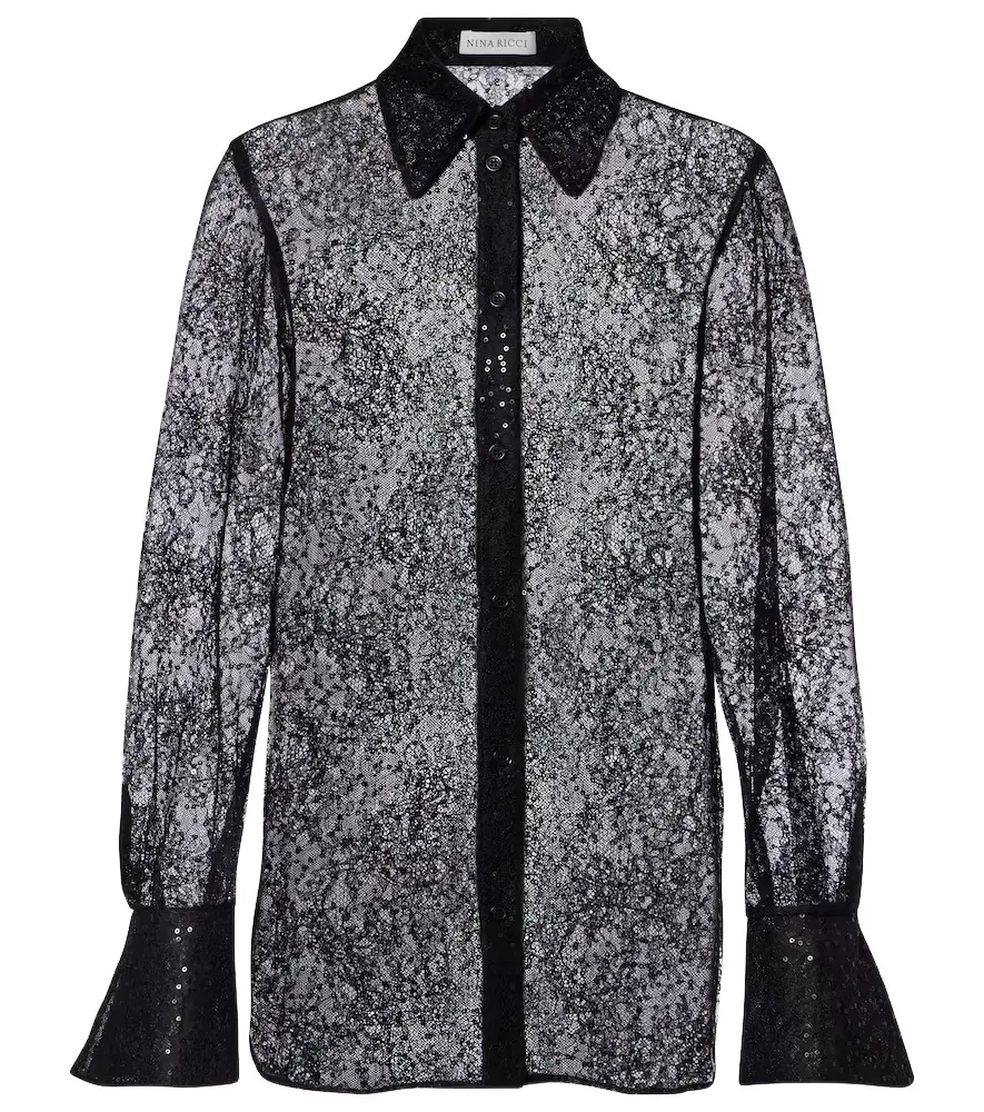 Nina Ricci Sequined lace shirt | Image 1 Nina Ricci Sequined lace shirt | Image 1