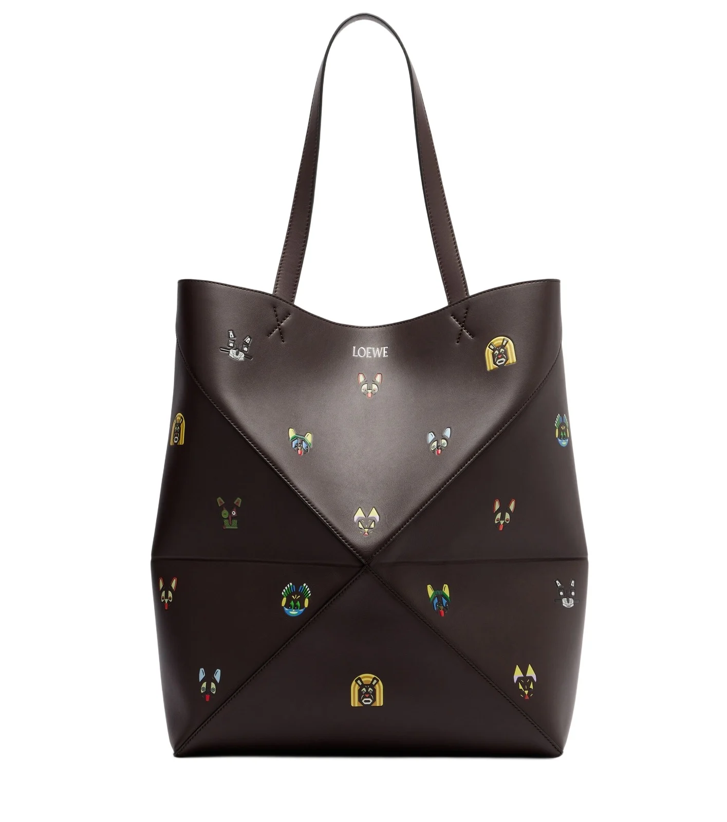 x Louis Wain Puzzle Fold Cats leather tote bag x Louis Wain Puzzle Fold Cats leather tote bag