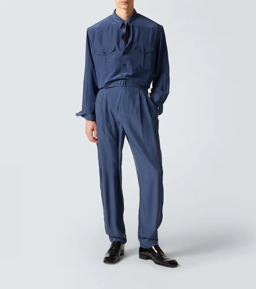 Saint Laurent Silk habotai tapered pants | Thumbnail 4 Saint Laurent Silk habotai tapered pants | Thumbnail 4