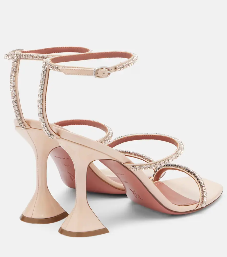 Amina Muaddi Gilda embellished patent leather sandals | Thumbnail 3 Amina Muaddi Gilda embellished patent leather sandals | Thumbnail 3