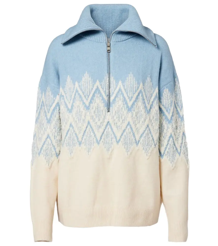 Varley Hedda jacquard half-zip sweater
