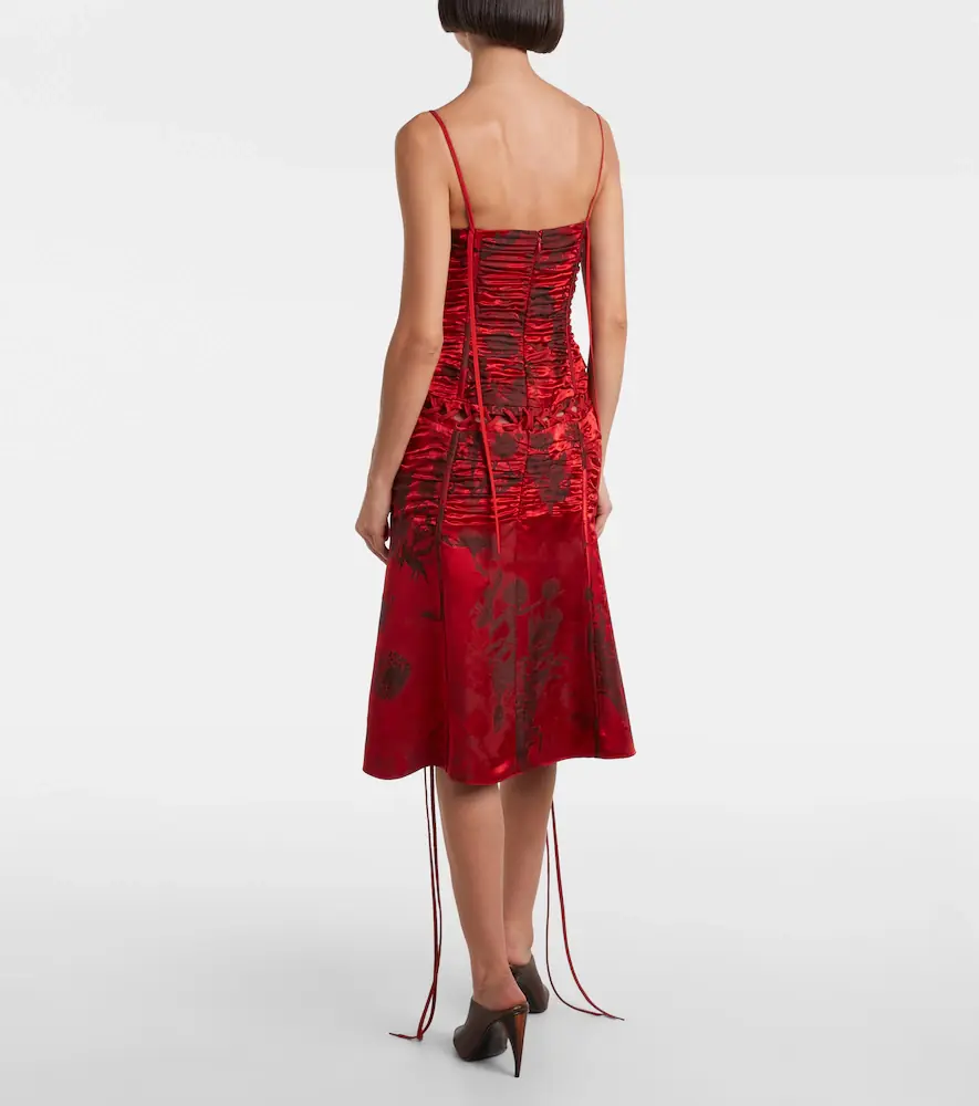 Alexander McQueen Lace-up ruched midi dress | Thumbnail 5 Alexander McQueen Lace-up ruched midi dress | Thumbnail 5