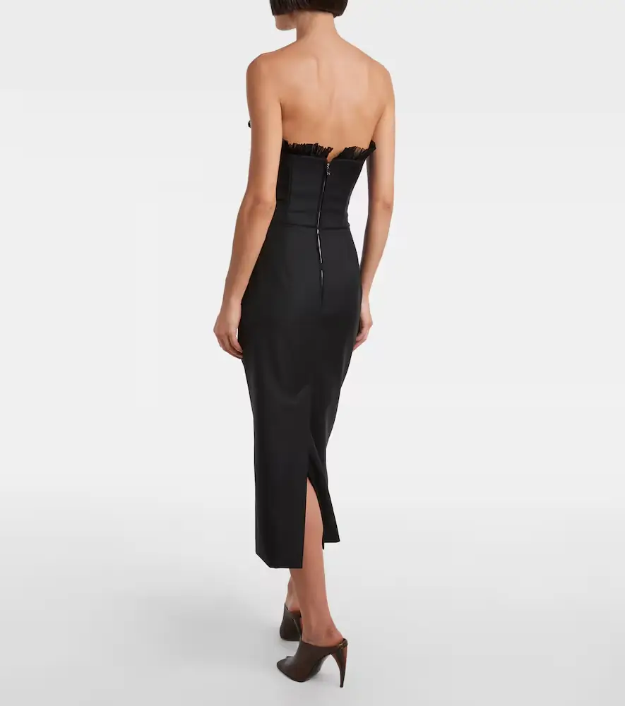 Alexander McQueen Ruffled wool gabardine cocktail dress | Thumbnail 2