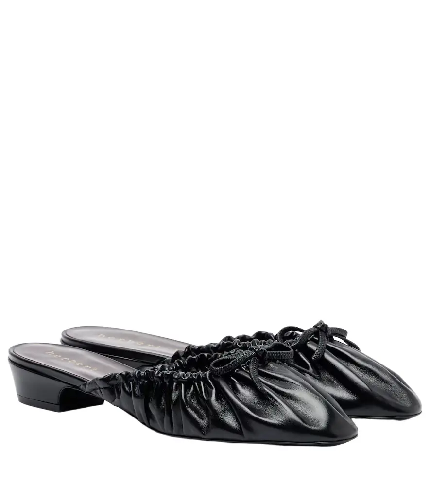 Herbert Levine Gather Around ruched leather mules | Image 1 Herbert Levine Gather Around ruched leather mules | Image 1