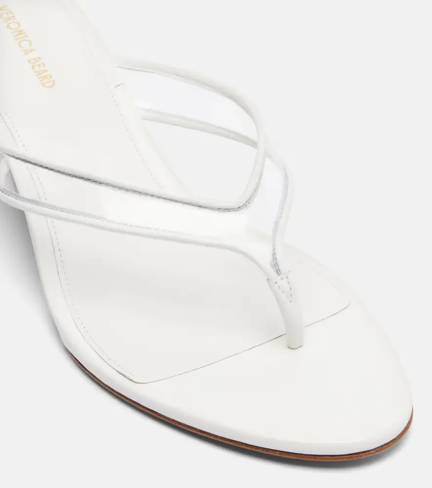 Veronica Beard Clea leather-trimmed wedge thong sandals | Thumbnail 2 Veronica Beard Clea leather-trimmed wedge thong sandals | Thumbnail 2