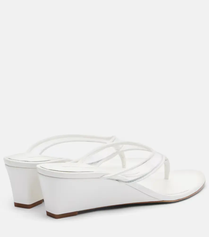 Veronica Beard Clea leather-trimmed wedge thong sandals | Thumbnail 3 Veronica Beard Clea leather-trimmed wedge thong sandals | Thumbnail 3
