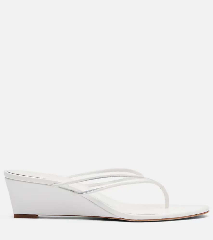 Veronica Beard Clea leather-trimmed wedge thong sandals | Thumbnail 4 Veronica Beard Clea leather-trimmed wedge thong sandals | Thumbnail 4