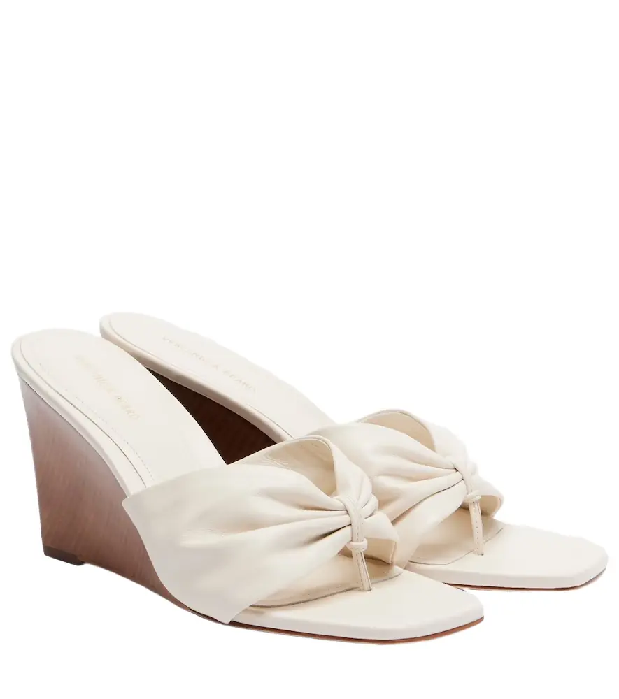 Veronica Beard Leather wedge sandals