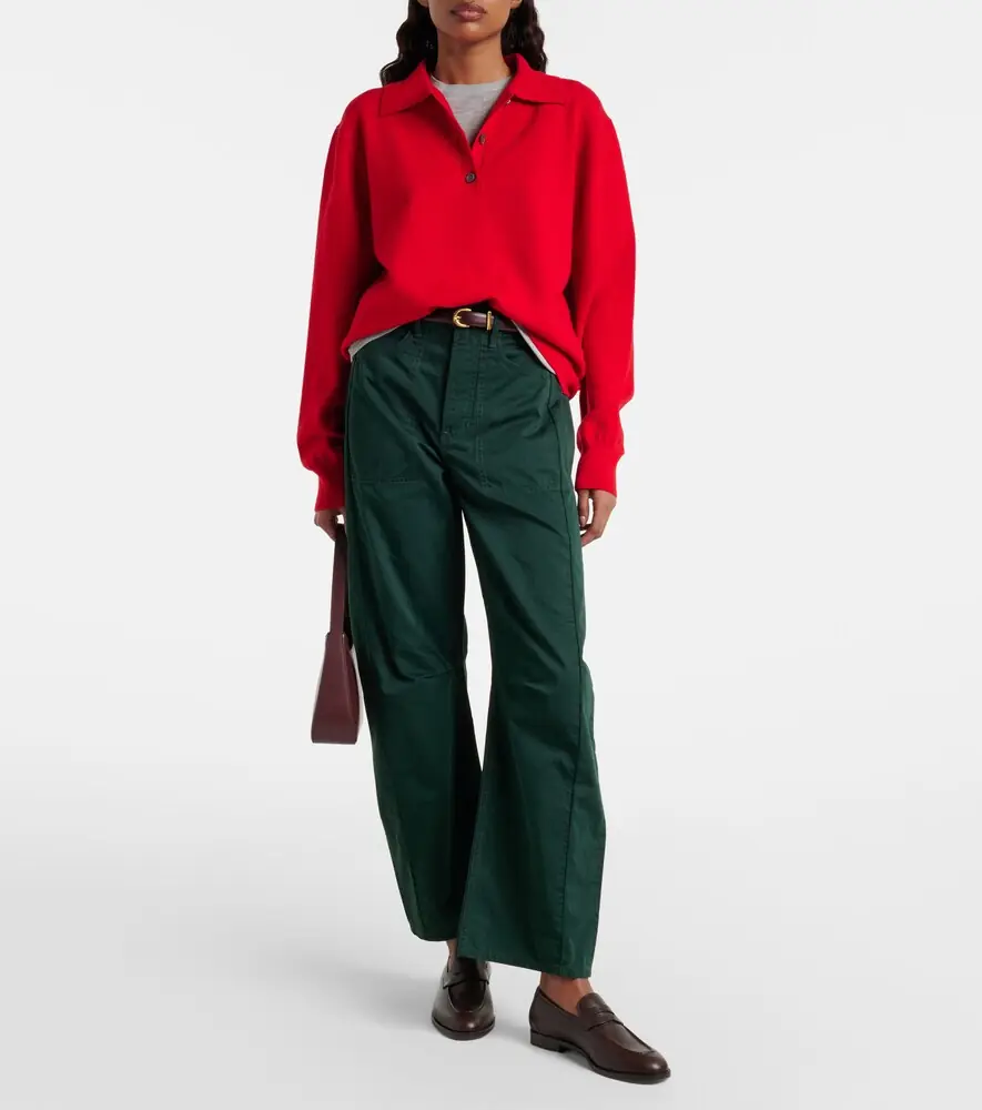 Veronica Beard Sloan cotton twill barrel-leg pants | Thumbnail 5 Veronica Beard Sloan cotton twill barrel-leg pants | Thumbnail 5