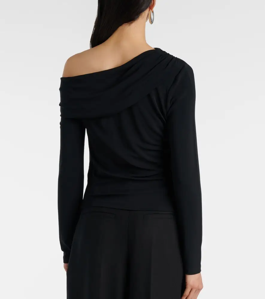 Veronica Beard Lozea asymmetric ruched jersey top | Thumbnail 2 Veronica Beard Lozea asymmetric ruched jersey top | Thumbnail 2