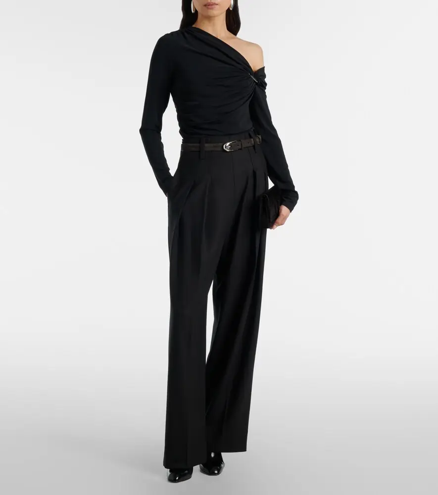 Veronica Beard Lozea asymmetric ruched jersey top | Thumbnail 3 Veronica Beard Lozea asymmetric ruched jersey top | Thumbnail 3