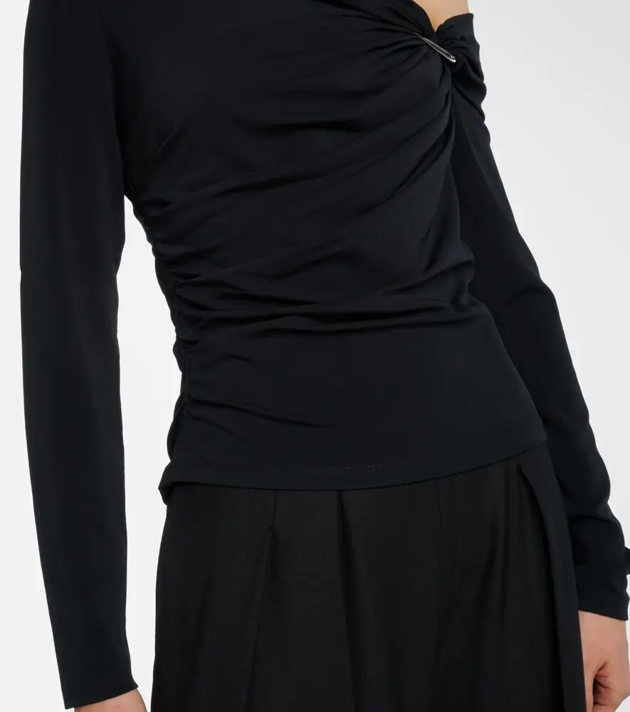 Veronica Beard Lozea asymmetric ruched jersey top | Thumbnail 4 Veronica Beard Lozea asymmetric ruched jersey top | Thumbnail 4