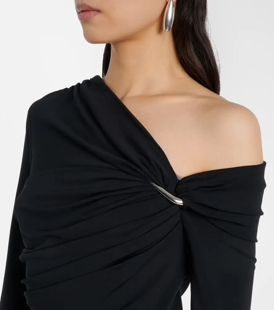 Veronica Beard Lozea asymmetric ruched jersey top | Thumbnail 5 Veronica Beard Lozea asymmetric ruched jersey top | Thumbnail 5
