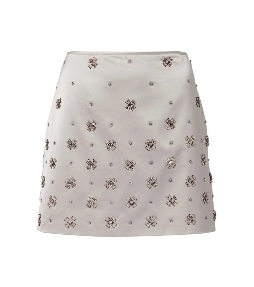 Veronica Beard Olenna embellished cotton-blend miniskirt