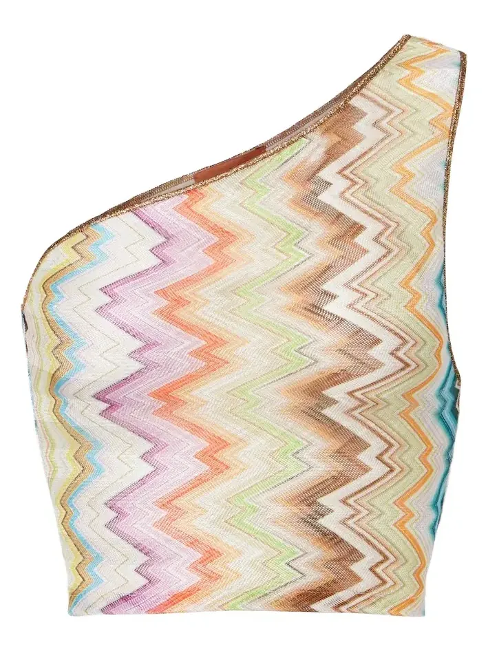 Zigzag one-shoulder crop top Zigzag one-shoulder crop top