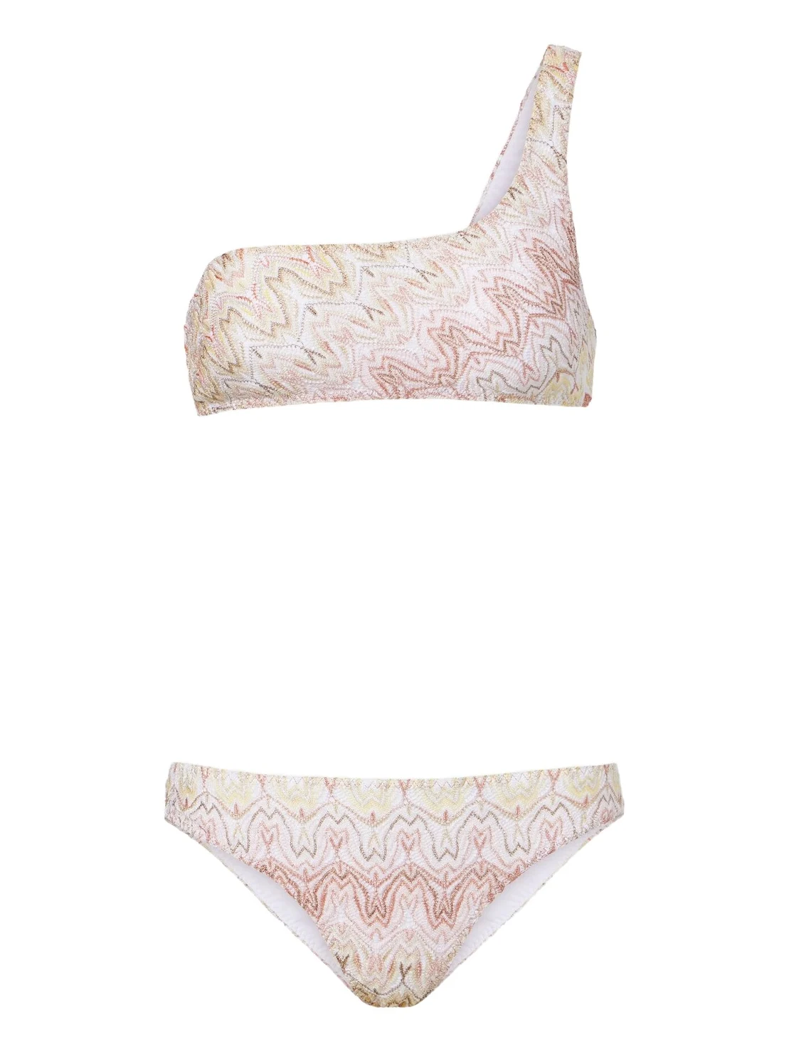 Missoni Lamé one-shoulder bikini