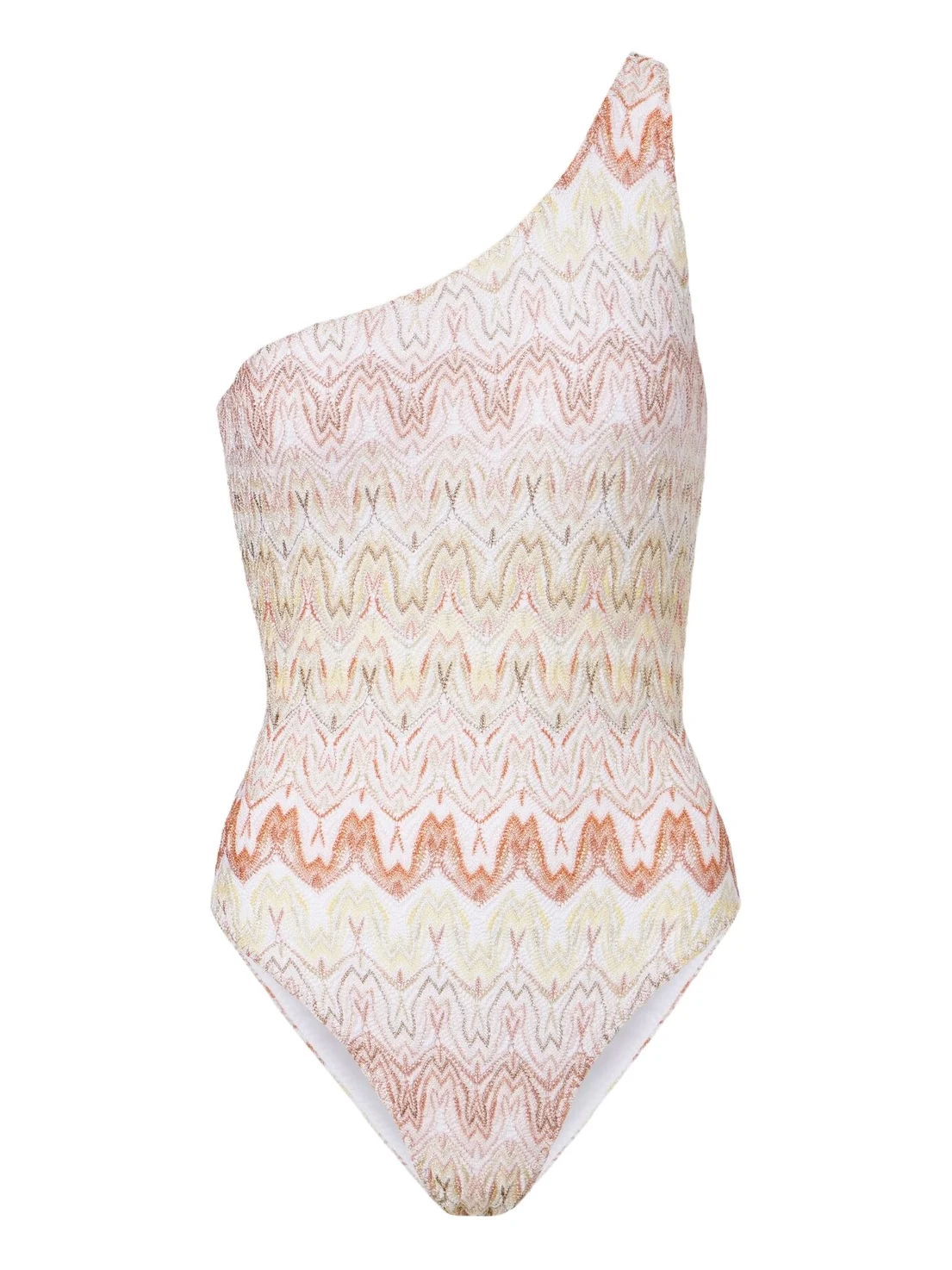 Missoni Zigzag one-shoulder lamé swimsuit