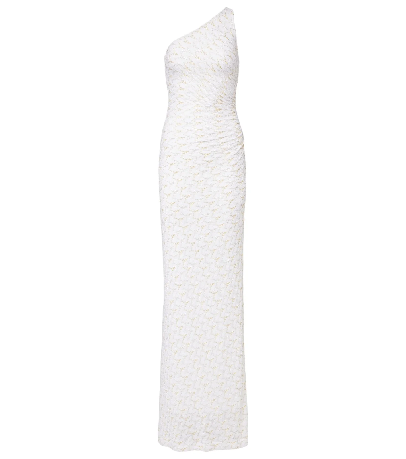 Lamé one-shoulder maxi dress