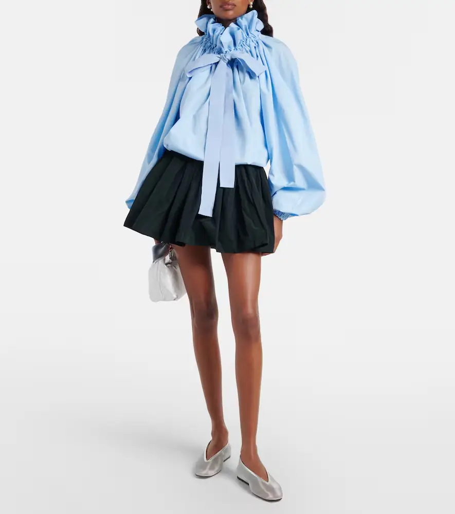 Patou Tie-neck cotton blouse | Thumbnail 4