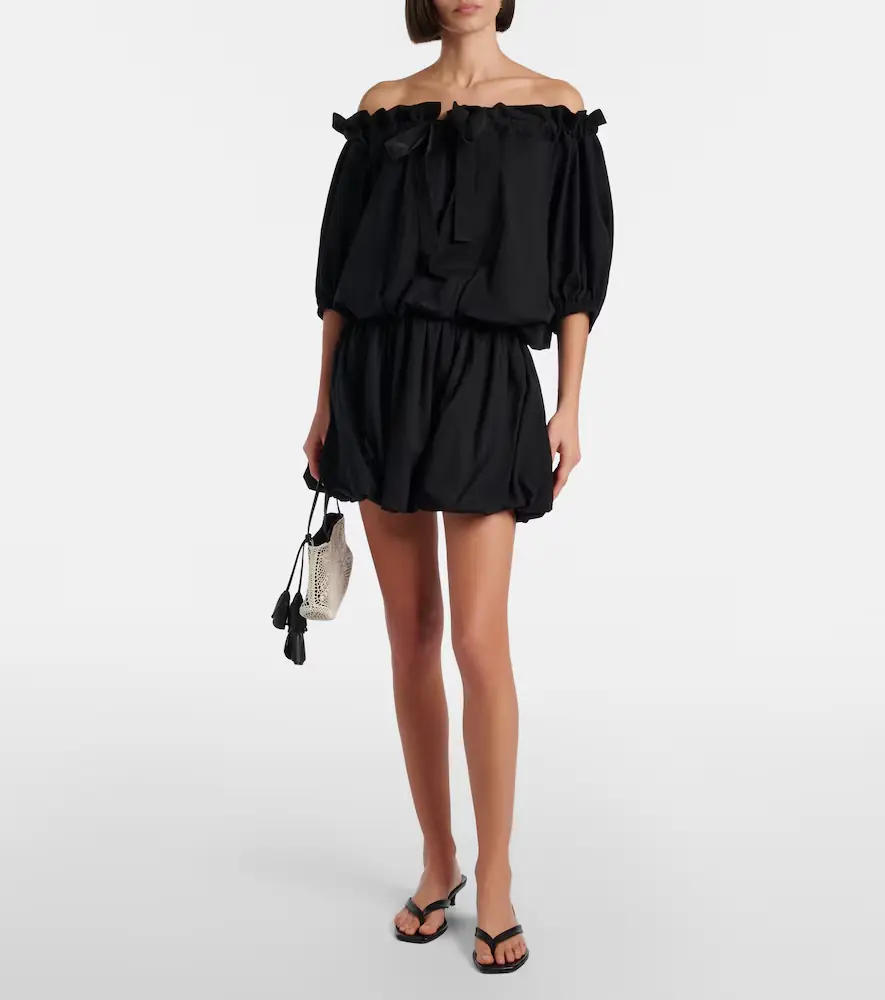 Patou Tie-neck cotton faille minidress | Thumbnail 2 Patou Tie-neck cotton faille minidress | Thumbnail 2