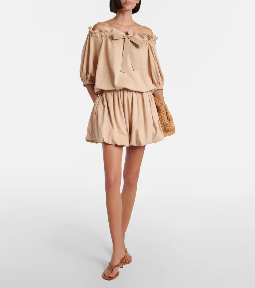 Patou Tie-neck cotton faille minidress | Thumbnail 3