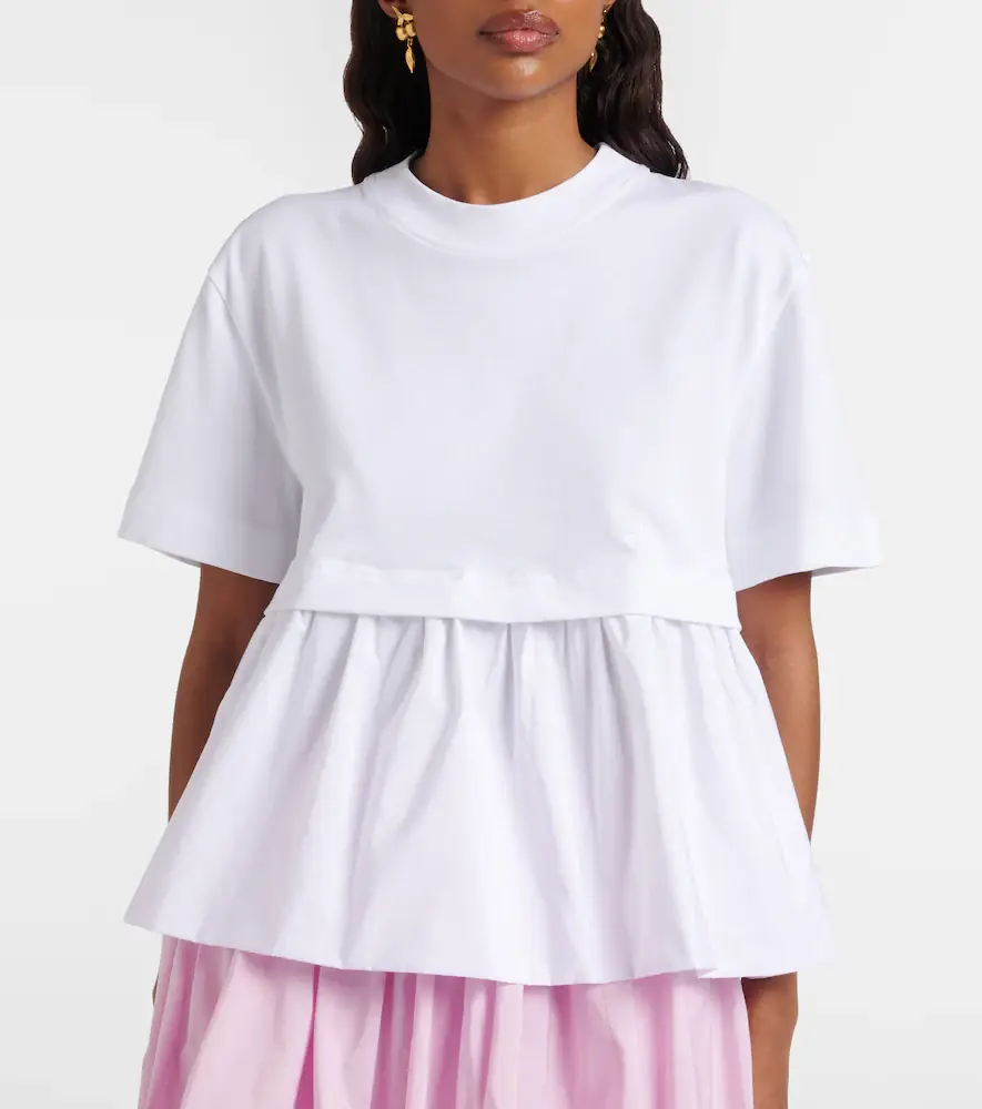 Patou Cotton jersey and faille T-shirt | Thumbnail 3